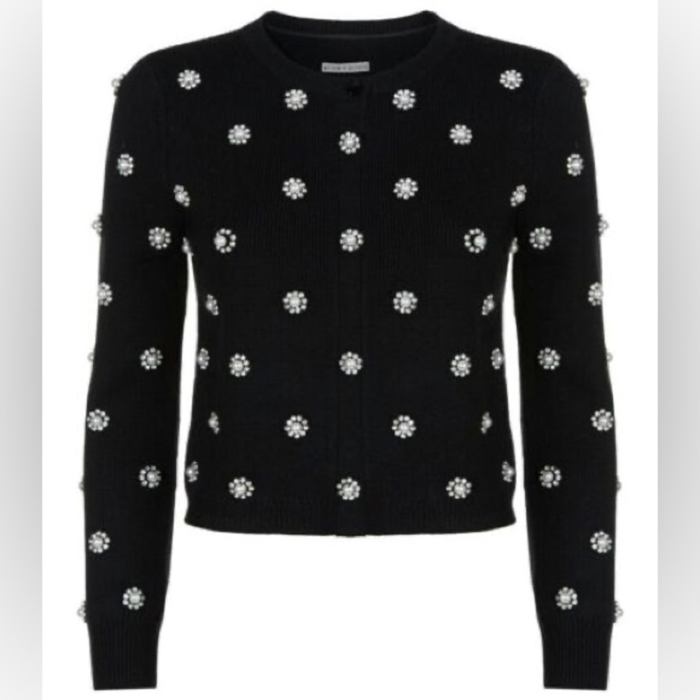 Alice and Olivia crystal and fear embellished cardigan